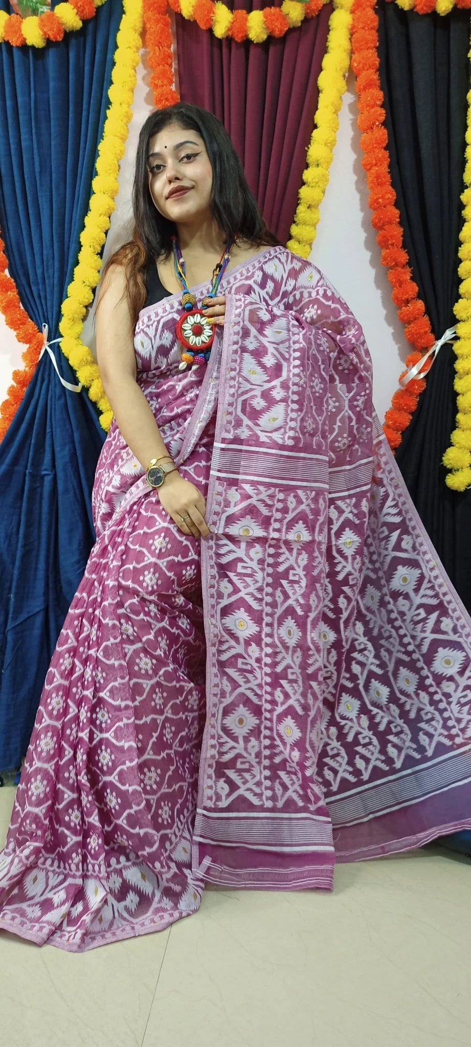 Women's Soft Dhakai Jamdani Saree