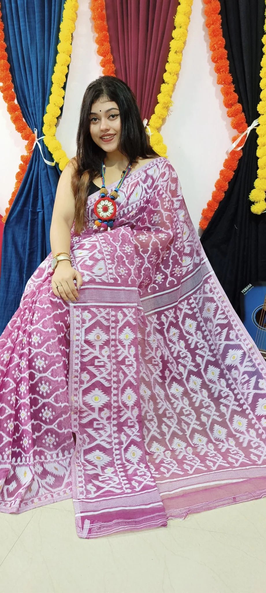 Women's Soft Dhakai Jamdani Saree